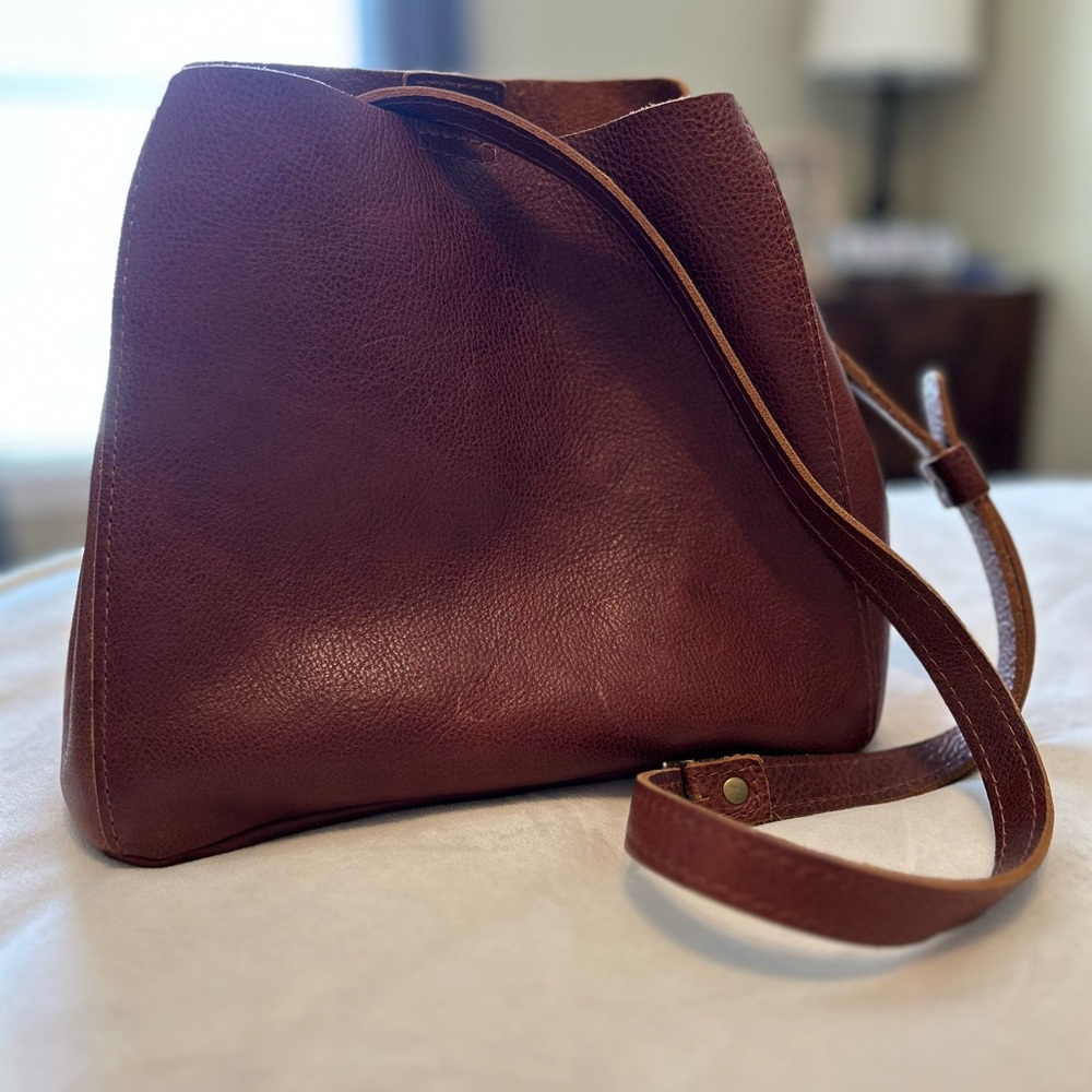 Portland Leather Goods Butterfly Bucket Bag.